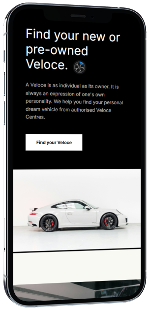 Veloce Mobile Car Finder Screen